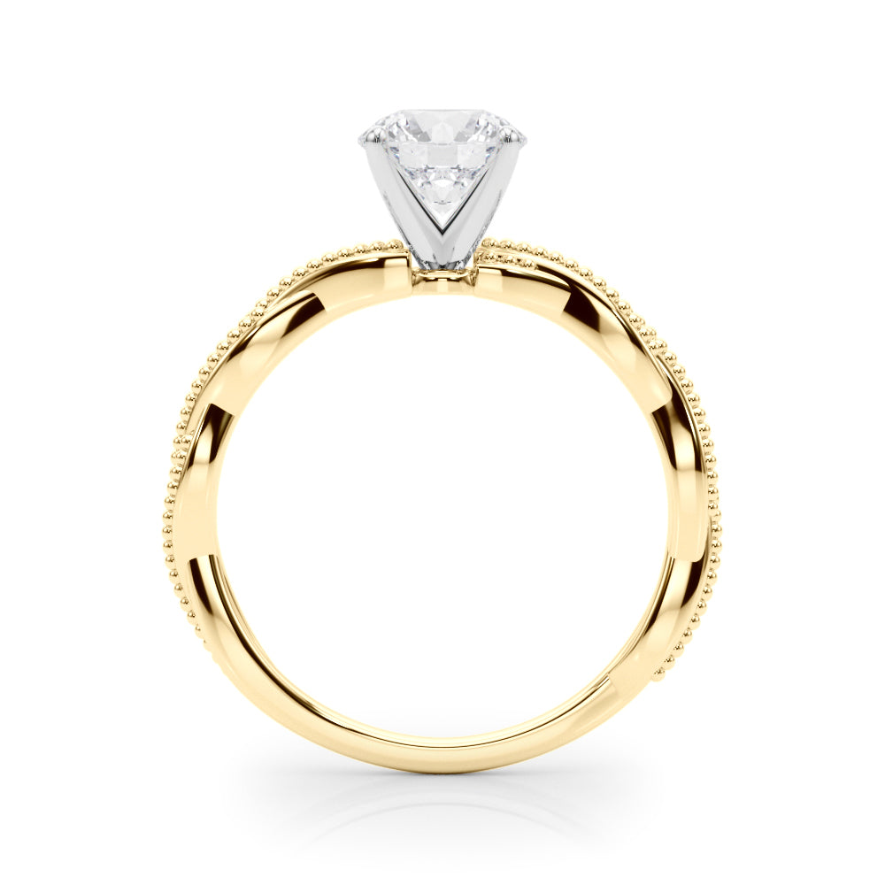 Anastasia Twisted Vine Round Diamond Solitaire Engagement Ring-VIRABYANI